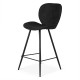 Set of 2 Chairs Worktop Ania Black Fabric Base Metal VeryForma