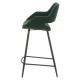 Lot de 2 Chaises plan de travail Eme tissu bouclette vert sapin Piétement Métal VeryForma