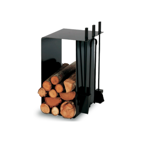 Servant and Log Holder Artigo Black Frosted Nineteen Design