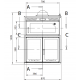 Ferlux Pratic 80 Barbecue con forno da incasso in acciaio e porte in vetro