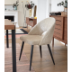 Set of 4 Beige Velvet Chairs with Ergonomic Back Black Legs KosyForm