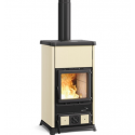 Heat recovery wood stove La Nordica Concita 2.0 Steel 13kW Cream