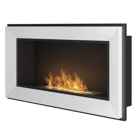 Cheminée au bioéthanol SIMPLEfire Frame 900 blanc avec 1 vitre