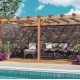 Aangebouwde pergola in ruw hout Palma 3x3m 9m2