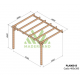 Pérgola adosada en madera en bruto Cádiz 4x3m 12m2