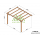 Aangebouwde pergola in ruw hout Andorra 4x3m 12m2