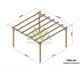 Vrijstaande massief houten pergola Madrid 4.20x4.20m 17m2