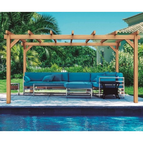 Freistehende Pergola aus Massivholz Valencia 500x400m 20m2