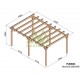 Freestanding wooden pergola Marsella 600x400cm 24m2