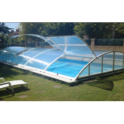 Copertura bassa per piscina Lanzarote Shelter rimovibile 6,66x4,7m