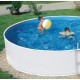 Azuro Piscina Ovalada 5.5x3.7x1.2 Exenta o Enterrada Blanco