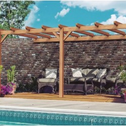 Anlehnpergola aus rohem Holz Palma 5x3m 15m2