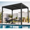 Pergola bioclimatica Habrita alluminio antracite 7,20m2 con lamelle