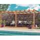 Pérgola adosada de madera cruda Palma 6x4m 24m2