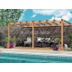 Pergola addossata in legno grezzo Palma 6x4m 24m2