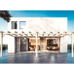 Sevilla 6x4m 24m2 Raw wood wall-mounted pergola