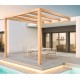 Pergola adossée en bois brut Burgos 5x4m 20m2