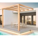 Pérgola adosada de madera en bruto Burgos 5x4m 20m2