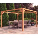 Pergola autoportante Tarragona 4x4m 16m2 in legno grezzo