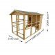 Grande pollaio da giardino in legno 8-12 galline Habrita 6,10m2 bi-body