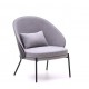 Fauteuil en Chenille Gris Clair et piètements métal noir Amy VeryForma