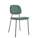 Set of 4 Linda VeryForma Green Chenille Metal Chairs and Cushion