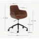 Tisia VeryForma brown synthetic leather and aluminium office chair with matt black finish