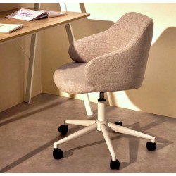 Light grey office chair with matt white steel legs Nara VeryForma