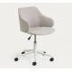 Light grey office chair with matt white steel legs Nara VeryForma