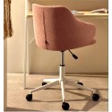 Chaise de bureau rose et pieds acier blanc mat Nara VeryForma