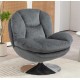 Fauteuil pivotant Top tissu velours gris foncé VeryForma