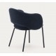 Set of 2 Aina Chairs in blue chenille fabric and metal VeryForma