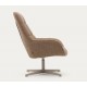 Aspe swivel armchair in light brown fabric and VeryForma metal