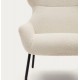 Fauteuil Lina en tissu bouclette blanche et acier VeryForma