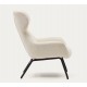 Lina fauteuil in witte badstof en VeryForma staal