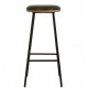 Set of 2 Marc VeryForma Black Imitation Leather Bar Stools and Metal Legs