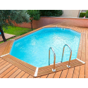 Wood Swimming Pool Ubbink Azura 355x490 H130 Liner Blue